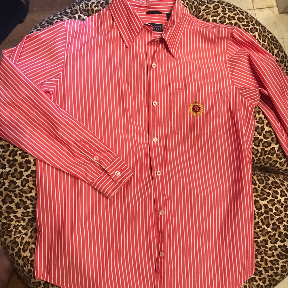 Vintage Liz Claiborne Crested Striped Shirt M
